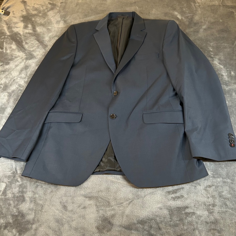 Engbers Blazer Slim Fit Suit Jacket Solid Navy Business Casual Mens size 42